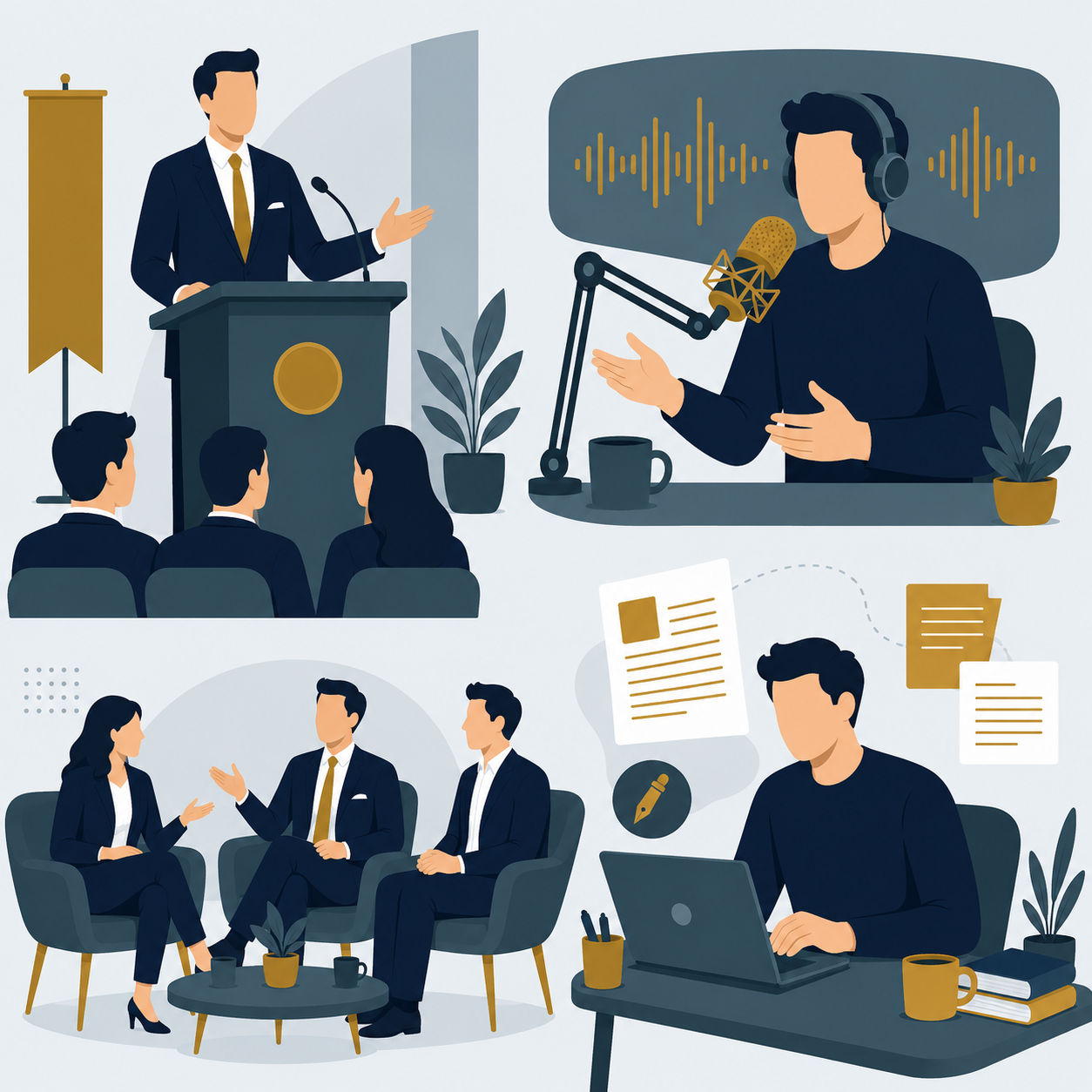 Speaking and Media: keynotes, conferences, articles, podcasts